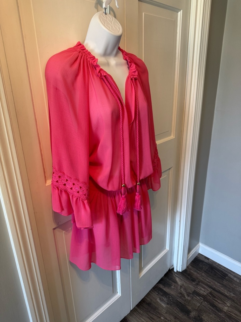 NWT Ramy Brook Raquel Mini Dress Swim Coverup Coverup with Tassel Drawstring